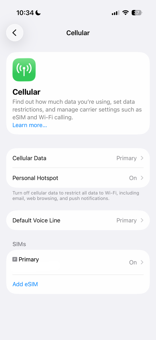 Iniciar la instalación de la eSIM