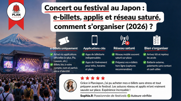 Conciertos y festivales en Japón: entradas digitales, apps y red saturada (2026)