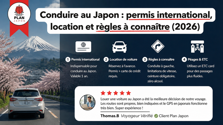 Conducir en Japón: permiso internacional, alquiler y normas (2026)