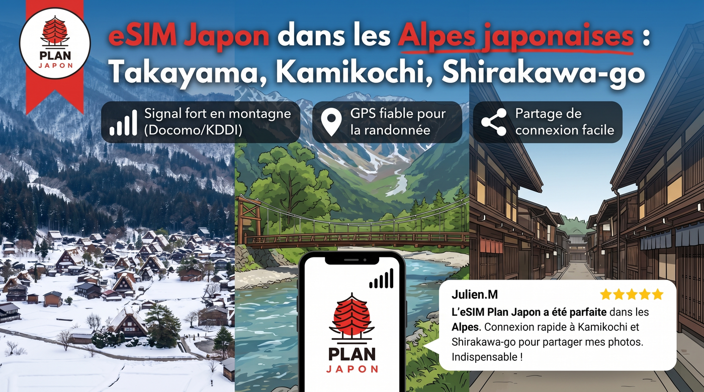 eSIM Japón en los Alpes japoneses: Takayama, Kamikochi, Shirakawa-go