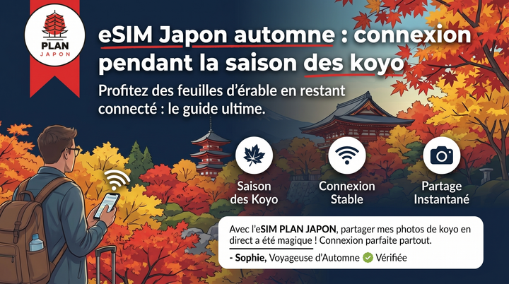 eSIM Japón otoño: mantente conectado durante la temporada de koyo (Guía 2026)