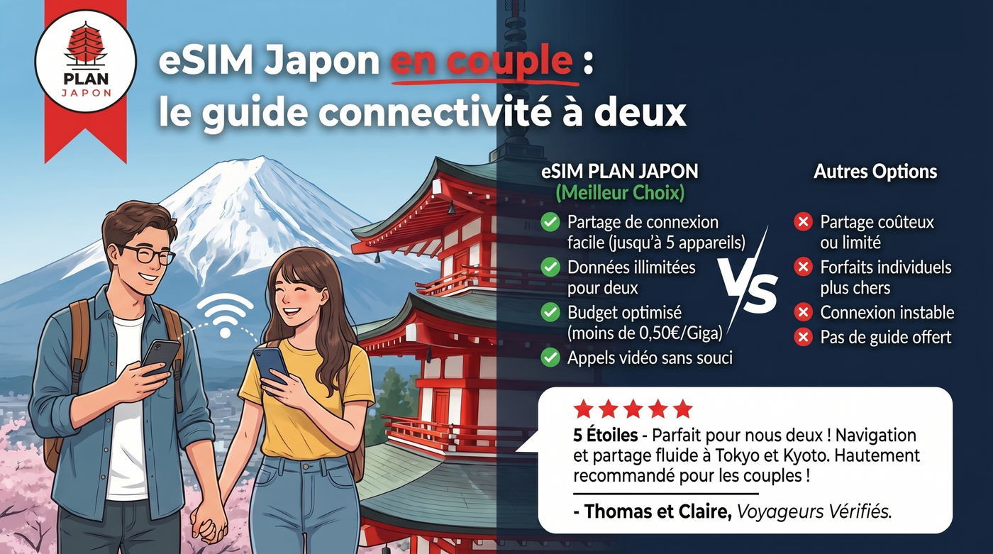 eSIM Japón en pareja: ¿una o dos eSIM? La guía (2026)