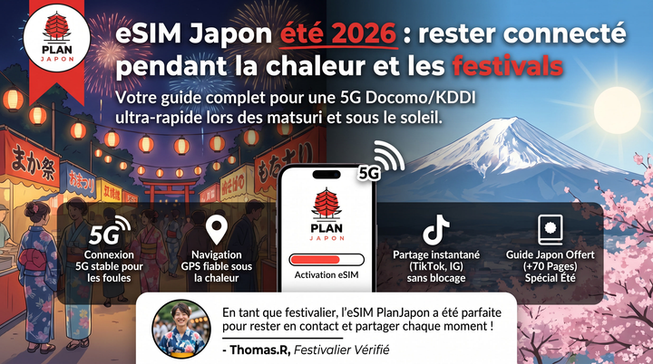 eSIM Japón verano 2026: mantente conectado durante el calor y los festivales