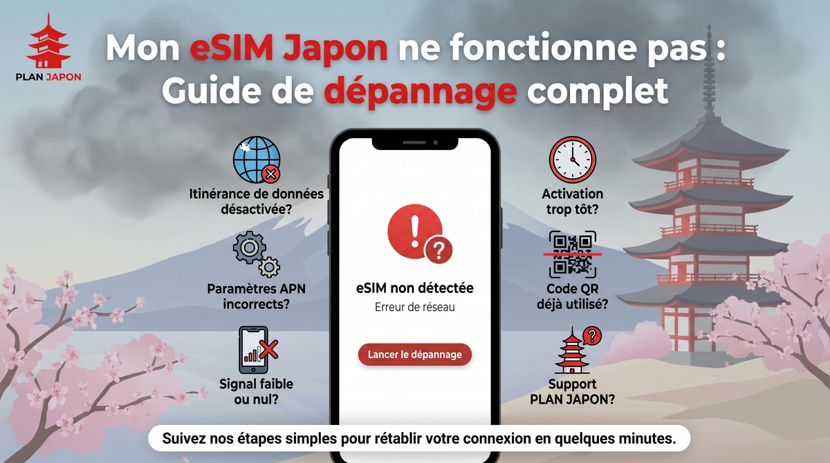 eSIM Japón no funciona: guía de solución de problemas (2026)