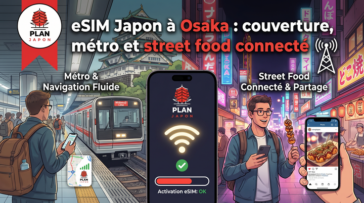eSIM Japón en Osaka: cobertura, metro y street food conectado