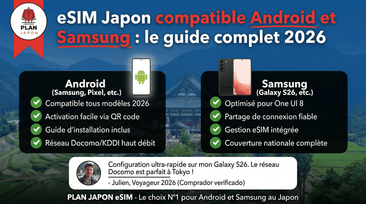 eSIM Japón compatible Android y Samsung: guía completa 2026