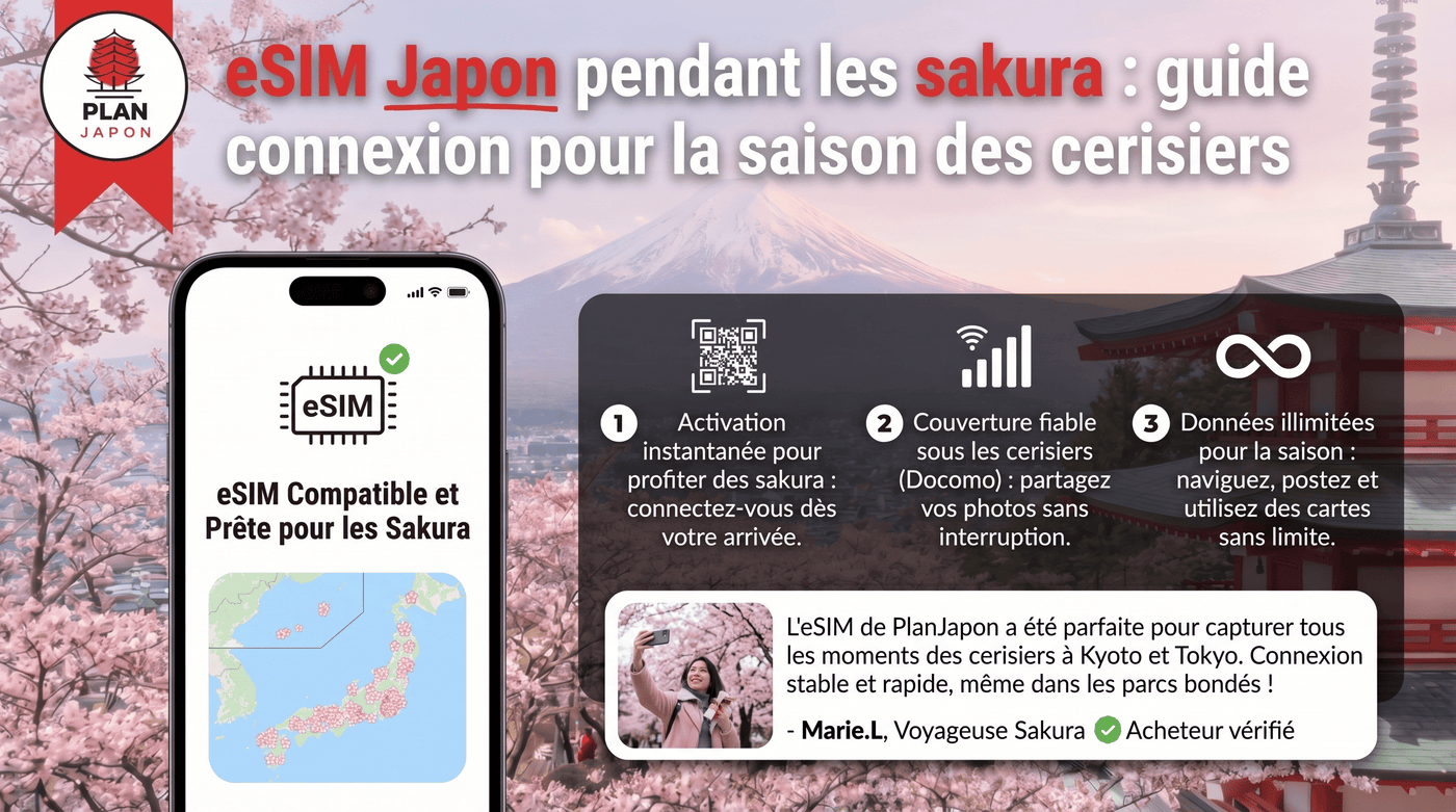 eSIM Japón durante los cerezos en flor (sakura): guía de conexión 2026