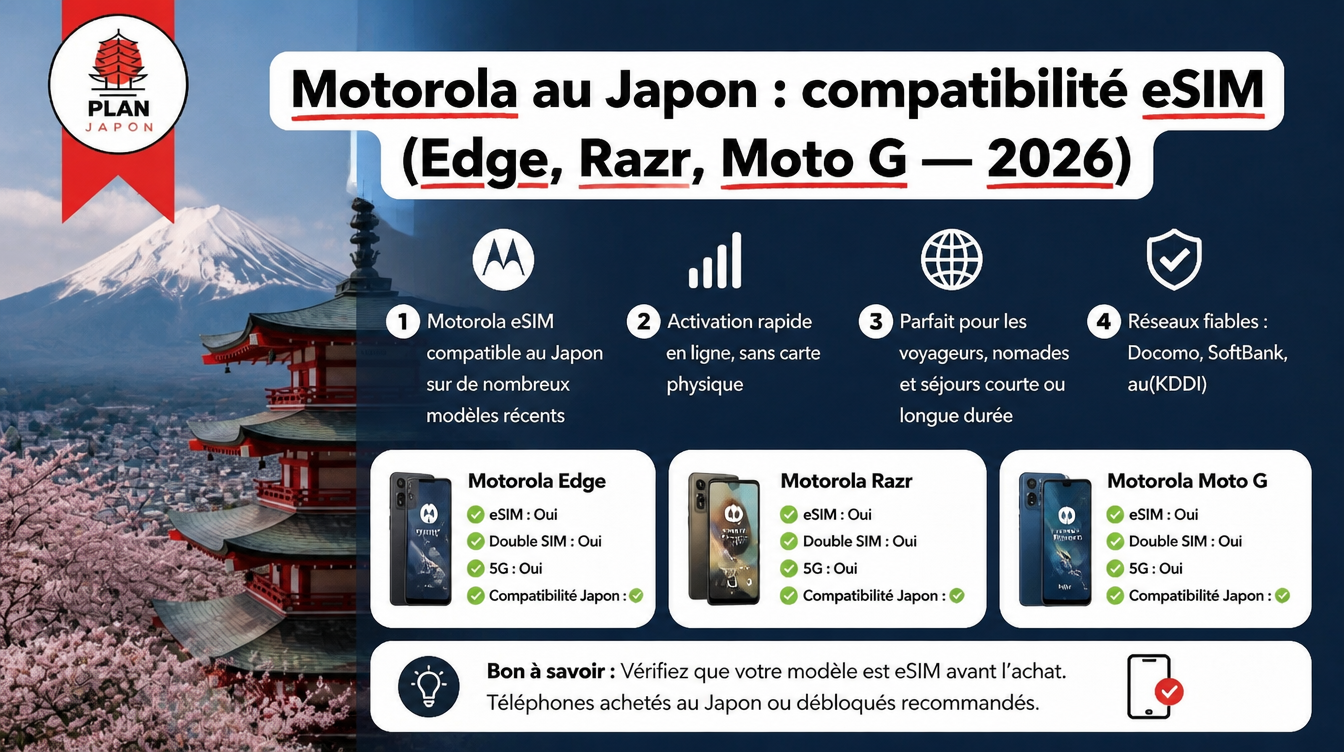 Motorola y eSIM en Japón: Edge, Razr y Moto G (2026)