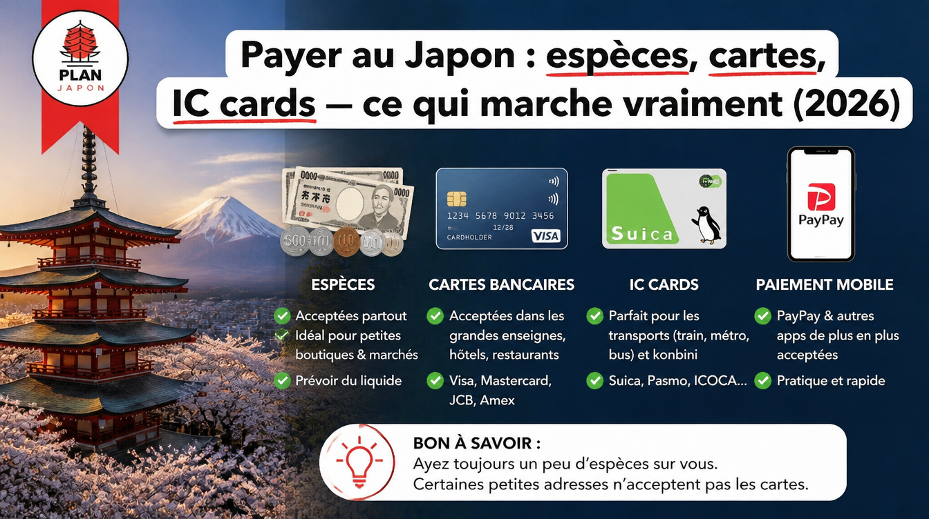 Pagar en Japón: efectivo, tarjetas e IC cards — lo que funciona (2026)