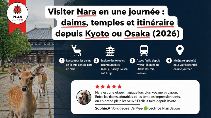Nara en un día: ciervos, templos e itinerario desde Kioto u Osaka (2026)