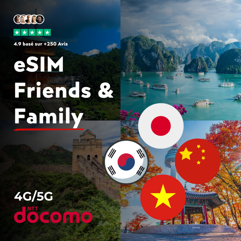 eSIM Japon Friends and Family PlanJapon - Pack multi-eSIM