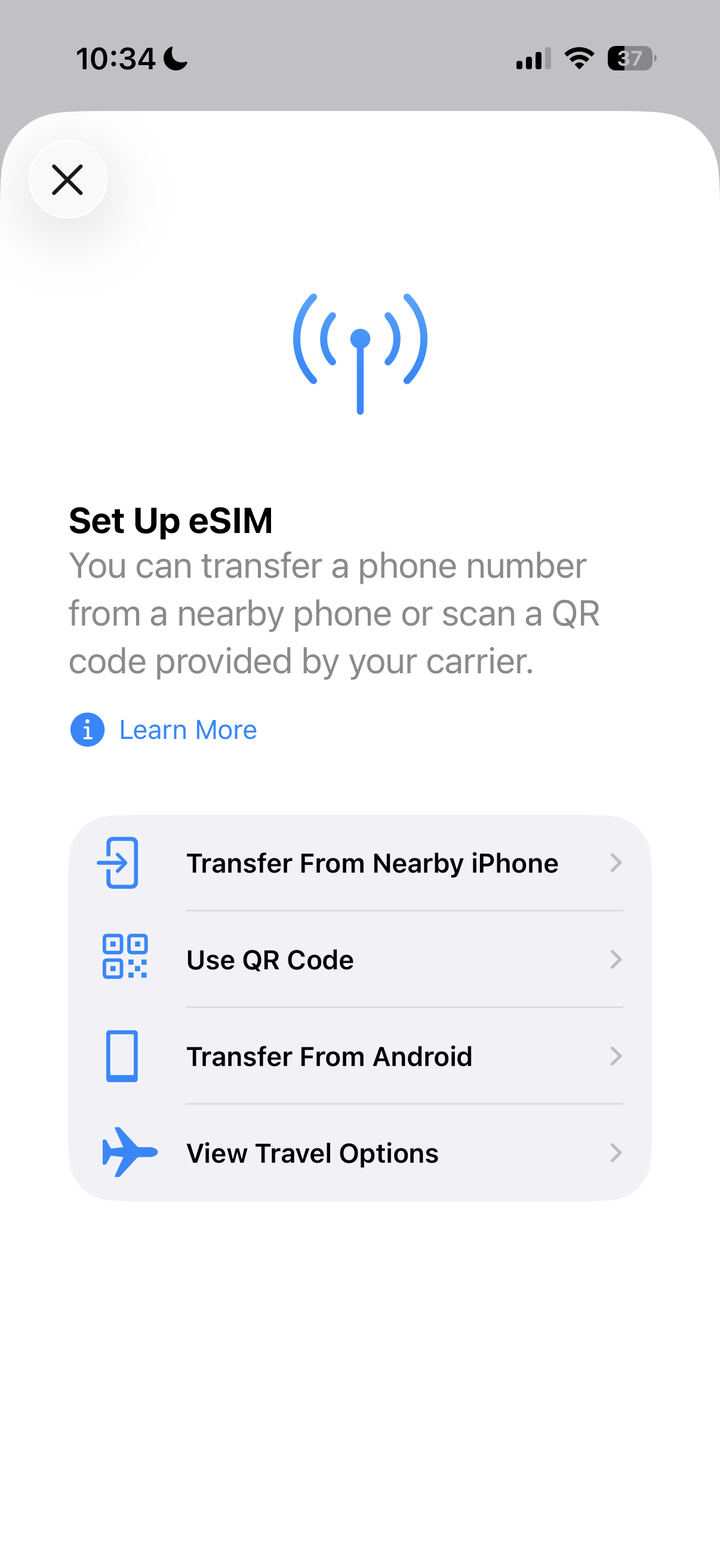 Elige «Usar código QR»