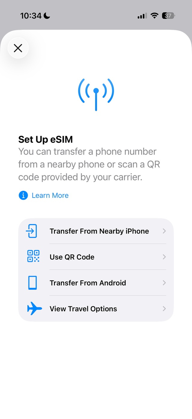 Elige «Usar código QR»